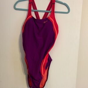 Speedo Quantum Rib Splice One-Piece Swimsuit. Size 14.